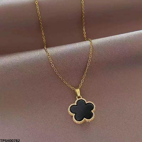 TPSH00782 YYZ Round Flower Pendant With Chain - TPSH