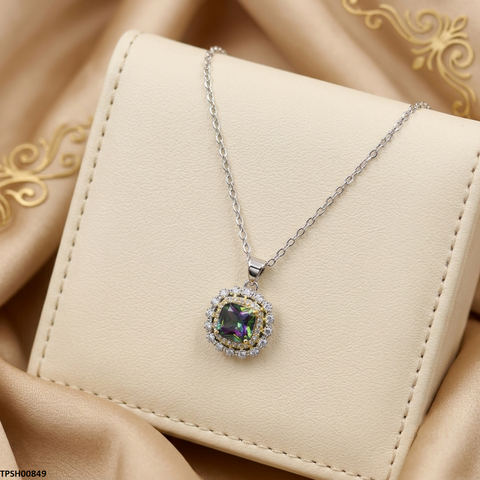 TPSH00849 GWH Cushion ZIRCON Pendant With Chain - TPSH