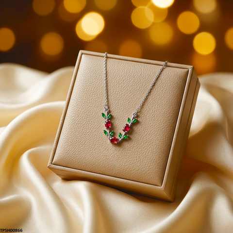 TPSH00866 MSJ Tulip Leaf Stone Pendant With Chain - TPSH