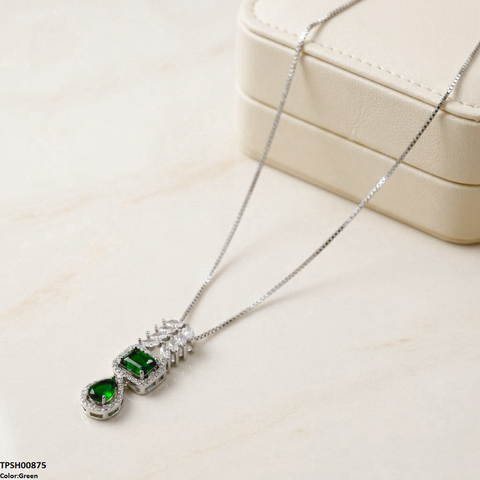 TPSH00875 MSJ Marquise/Square Tear Drop ZIRCON Pendant With Chain - TPSH