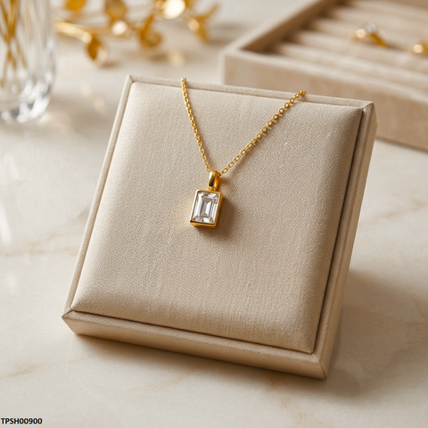 TPSH00900  MSJ Stainless Steel Rectangle Pendant - TPSH