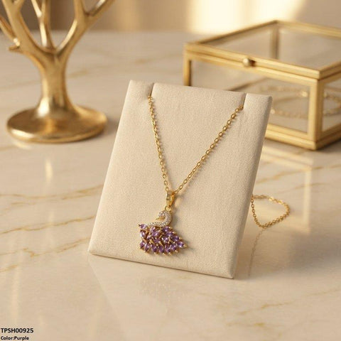 TPSH00925 BHS Duck Stainless Steal Zircon Stone Pendant - TPSH