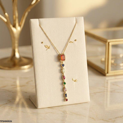 TPSH00926 BHS Multi Shape Stainless Steel Zircon Stone Pendant - TPSH