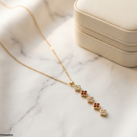 TPSH00931 BHS Round Stainless Steel Zircon Stone Pendant - TPSH