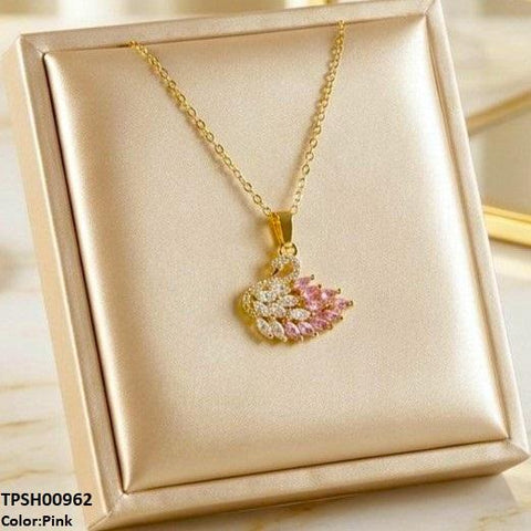 TPSH00962 TNR Stainless Steel Zircon Duck Pendant - TPSH