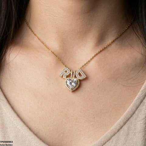 TPSH00963 TNR Stainless Steel Zircon Heart Pendant - TPSH