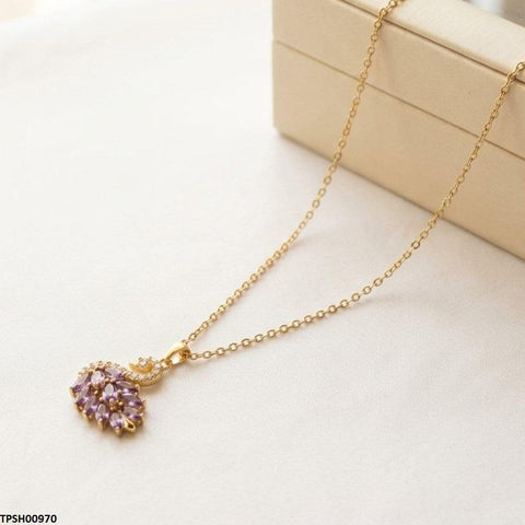 TPSH00970 TNR Stainless Steel Zircon Duck Pendant - TPSH
