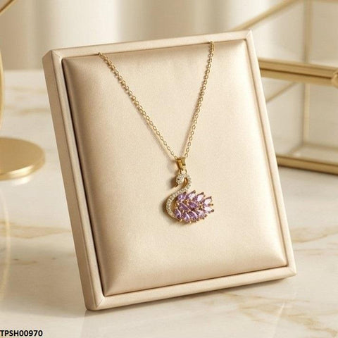 TPSH00970 TNR Stainless Steel Zircon Duck Pendant - TPSH