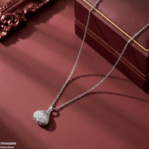 TPSH00999 TNR Stainless Steel Zircon Shell Pendant - TPSH