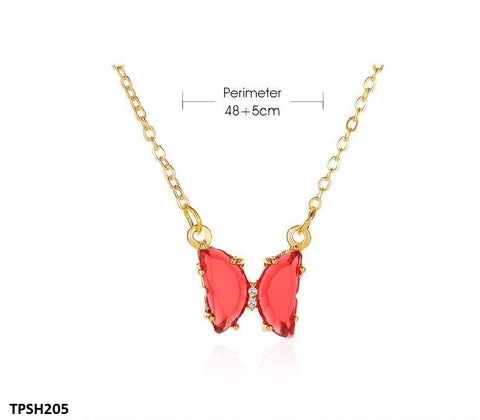 Expertly crafted with attention to detail, the TPSH205 QWN Pendant Butterfly is a stunning fashion accessory from TJ Wholesale Pakistan. Elevate your style with this exquisite piece of artificial jewelry that adds a touch of elegance to any outfit. Perfect for any occasion, this pendant is a must-have for fashion enthusiasts.