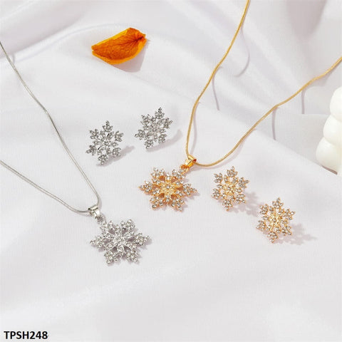 This TPSH248 QWN Snow Pendant set from TJ Wholesale Pakistan offers a stylish addition to your fashion accessories collection. Made from quality materials, this jewelry set is perfect for adding a touch of elegance to any outfit. Elevate your style with this fashionable and affordable accessory.