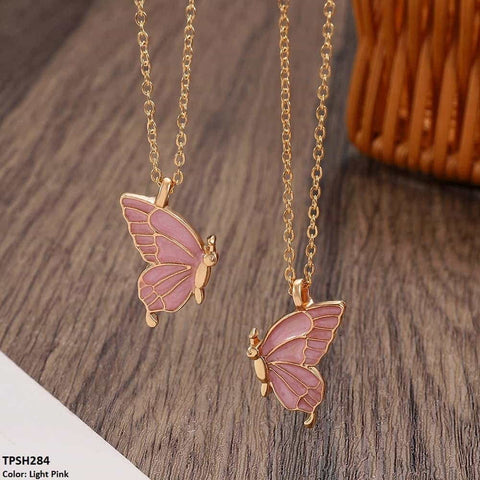 This TPSH284 QWN Layer Painted Butterfly Pendant from TJ Wholesale Pakistan is a stunning piece of fashion jewelry that will elevate any outfit. The intricate butterfly design is painted with care, adding a touch of uniqueness to this accessory. Complete your look with this beautiful and affordable addition to your collection.