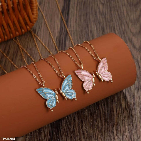 This TPSH284 QWN Layer Painted Butterfly Pendant from TJ Wholesale Pakistan is a stunning piece of fashion jewelry that will elevate any outfit. The intricate butterfly design is painted with care, adding a touch of uniqueness to this accessory. Complete your look with this beautiful and affordable addition to your collection.