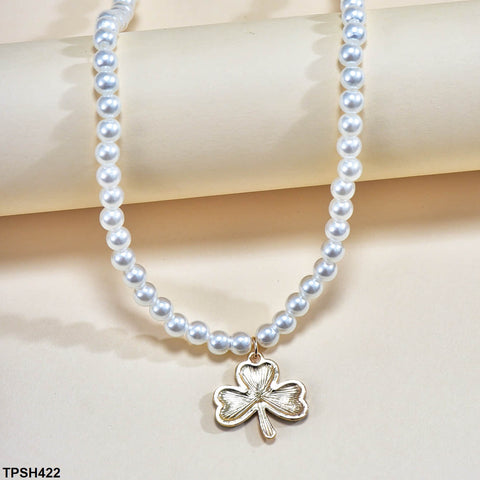 TPSH422 YYE Leaf Pendent With Pearl Chain - CPSH