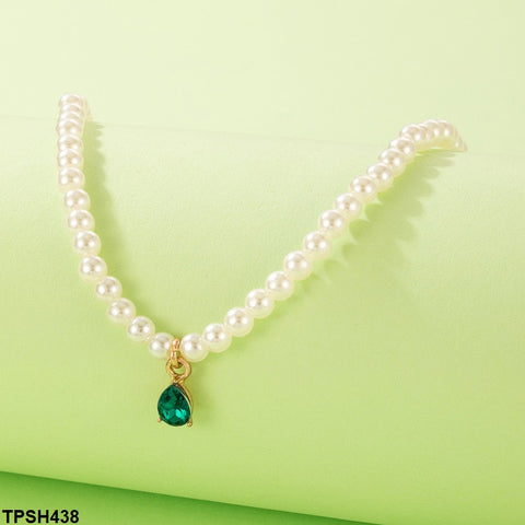 TPSH438 YYE Pear Pendent With Pearl Chain - CPSH