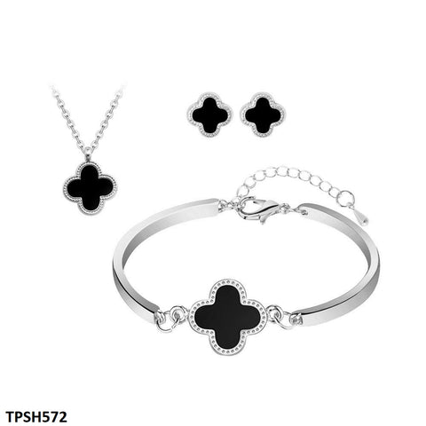 TPSH572 ZXS Painted Clover Pendant Set - CPSH