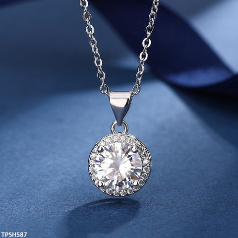 TPSH587 JJF Round Stone Pendent Set-TPSH