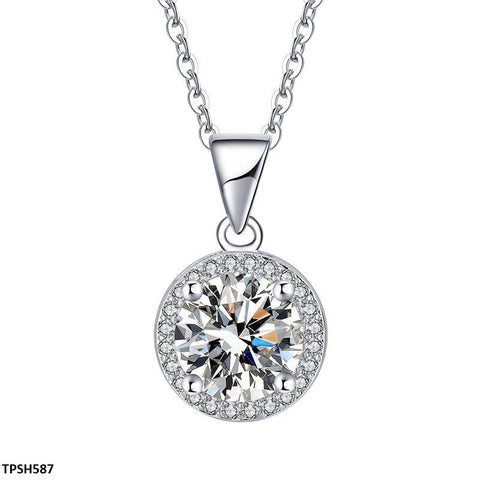 TPSH587 JJF Round Stone Pendent Set-TPSH