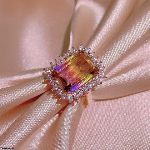 TRGH00187 KYC Rectangle Ametrine Ring Adjustable - TRGH