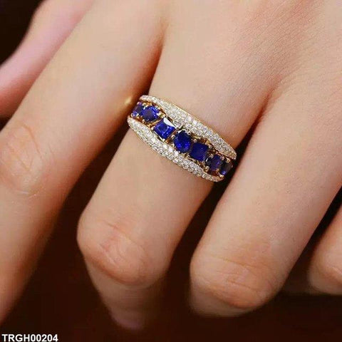 TRGH00204 CSH Square Blue Stone Ring - TRGH