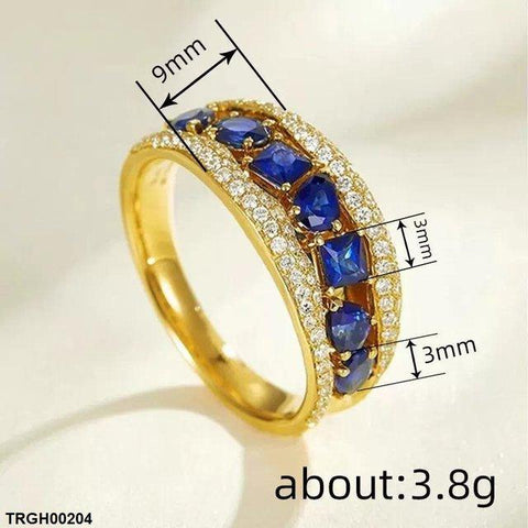 TRGH00204 CSH Square Blue Stone Ring - TRGH