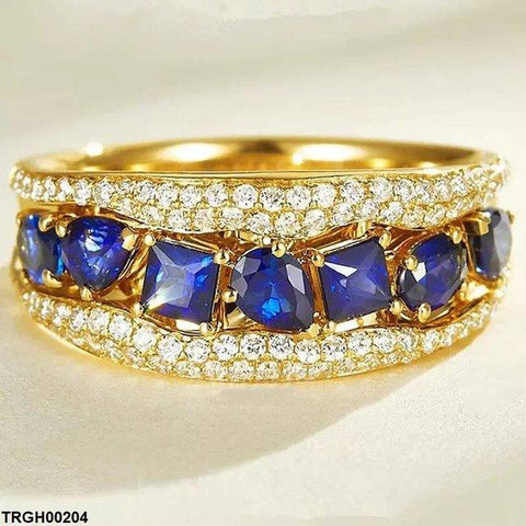 TRGH00204 CSH Square Blue Stone Ring - TRGH