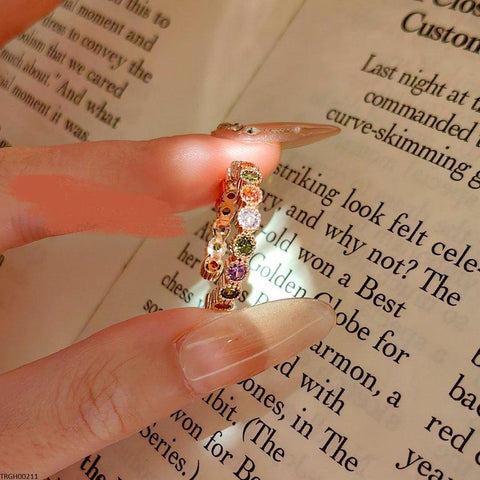 TRGH00211 GWH Round Multi stone Adjustable Ring - TRGH
