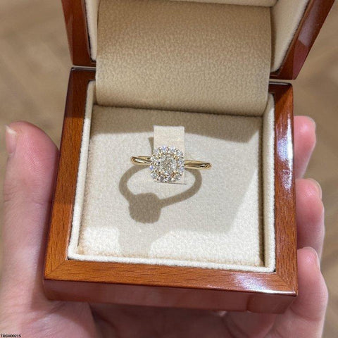 TRGH00215 KRL Round Flower ZIRCON Stone Ring Adjustable -TRGH