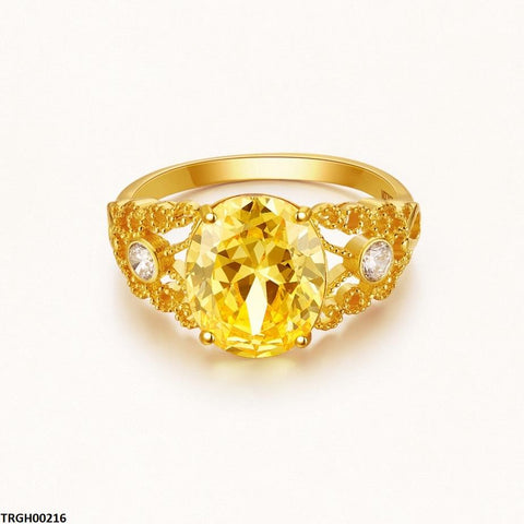 TRGH00216 KRL Oval ZIRCON Stone Ring Adjustable -TRGH