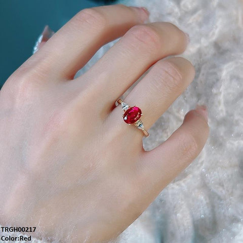 TRGH00217 KRL Oval Stone ZIRCON Stone Ring Adjustable -TRGH