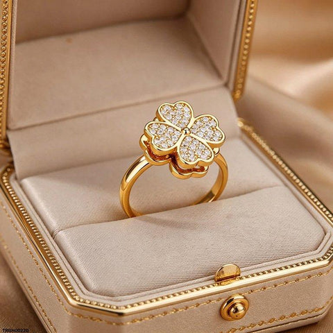 TRGH00220 BYJ Heart Zircon Spiner Ring - TRGH