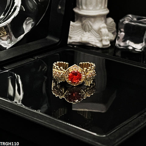 TRGH110 SJS Round Stone Ring Adjustable - TRGH