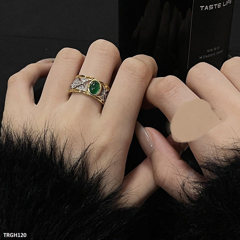 TRGH120 JJS Oval Stone Ring Adjustable - TRGH