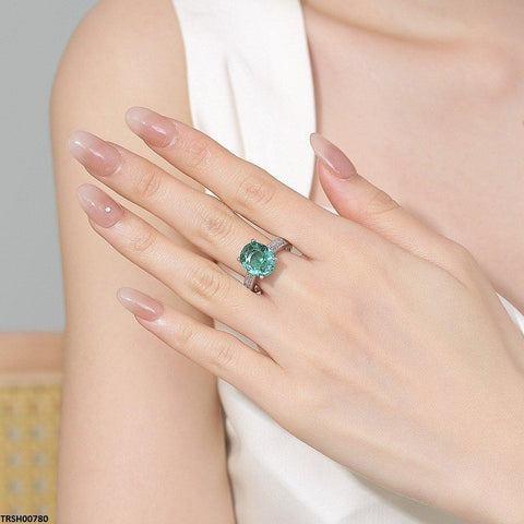 TRSH00780 BLX Oval Zircon Stone Ring Adjustable - TRSH