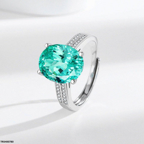 TRSH00780 BLX Oval Zircon Stone Ring Adjustable - TRSH