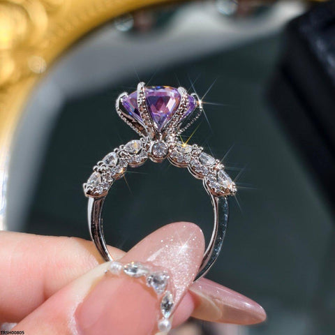 TRSH00805 KRL Cathedral Purple Ring Adjustable - TRSH