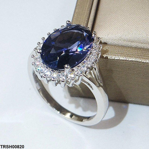 TRSH00820 KYC Oval Blue Stone Ring - TRSH