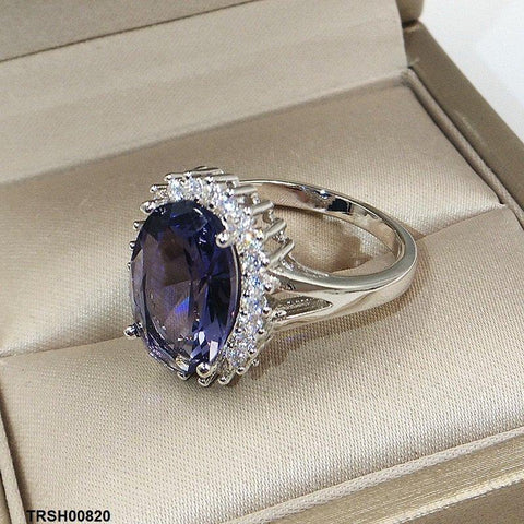 TRSH00820 KYC Oval Blue Stone Ring - TRSH