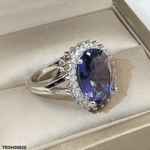 TRSH00820 KYC Oval Blue Stone Ring - TRSH