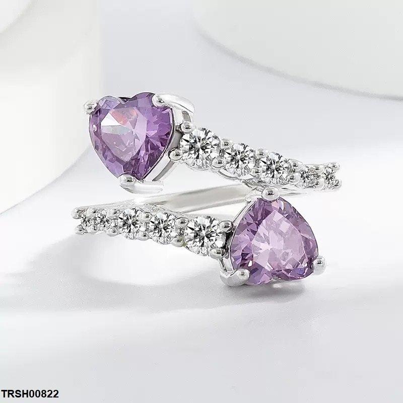 TRSH00822 BLX Round Heart Stone Ring Adjustable - TRSH – TJ Wholesale