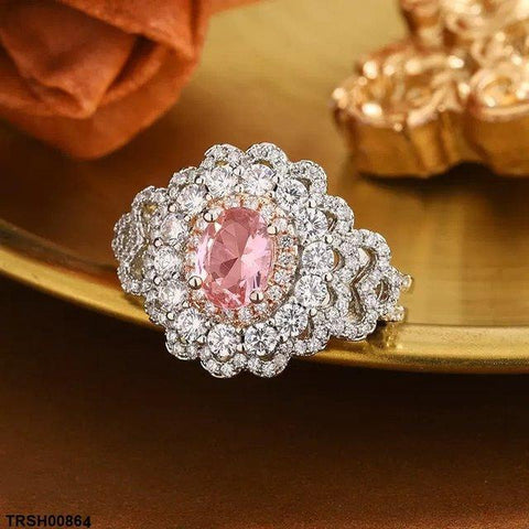 TRSH00864 KYC Oval Flower Ring - TRSH