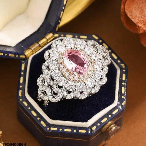 TRSH00864 KYC Oval Flower Ring - TRSH