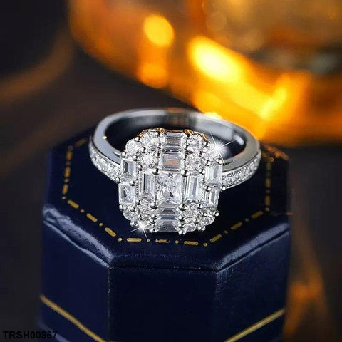 TRSH00867 KYC Square Stone Ring - TRSH