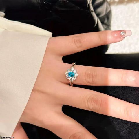 TRSH00874 GWH Oval Flower Adjustable Ring - TRSH