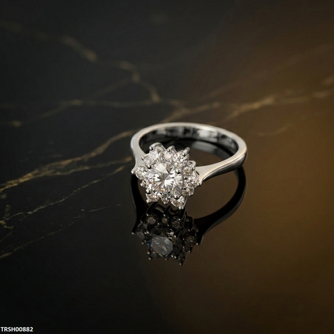 TRSH00882 KYC Flower Stone ZIRCON Ring - TRSH