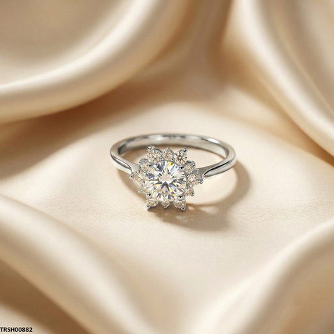 TRSH00882 KYC Flower Stone ZIRCON Ring - TRSH