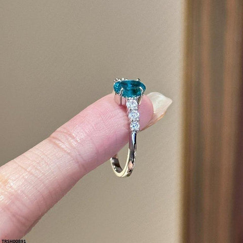 TRSH00891 KRL Oval ZIRCON Stone Ring Adjustable - TRSH