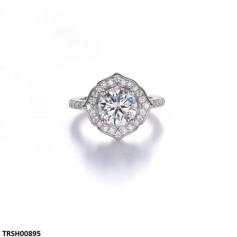 TRSH00895 KRL Cushion Shape ZIRCON Stone Ring Adjustable -TRSH