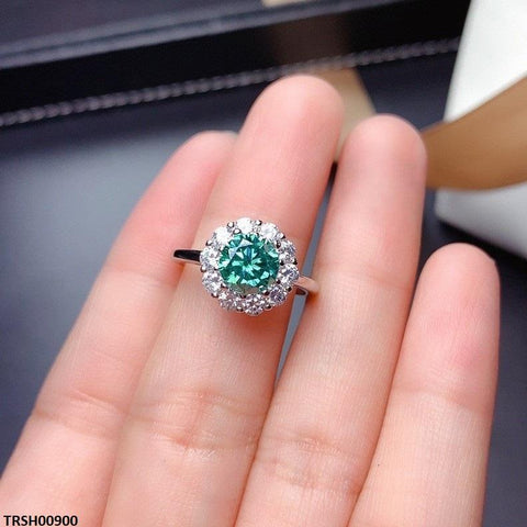 TRSH00900  KRL Round Green ZIRCON Stone Ring Adjustable -TRSH