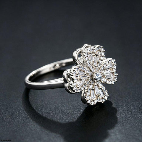 TRSH00908 BYJ Heart Zircon Spiner Ring - TRSH